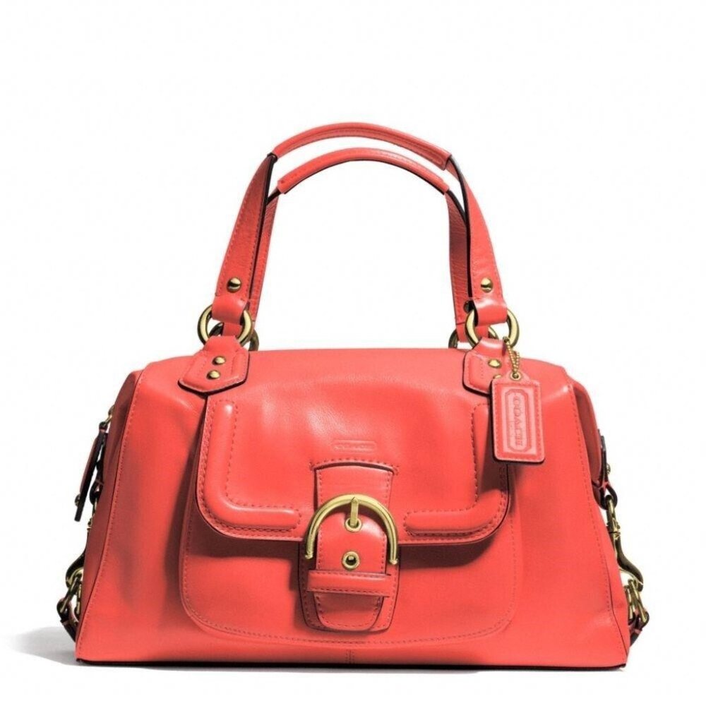 Coach Cambell Eva large satchel shoulder crossbody purse red